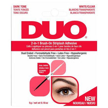 Load image into Gallery viewer, DUO 2-in-1 Brush-on Strip Lash Adhesive White/Clear + Dark Tone (5g)
