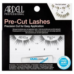 Ardell Pre-Cut Lashes #901 Black (With DUO Glue)